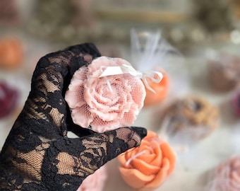 Scented Rose & Carnation Candle Party Favors - Coconut Soy Wax