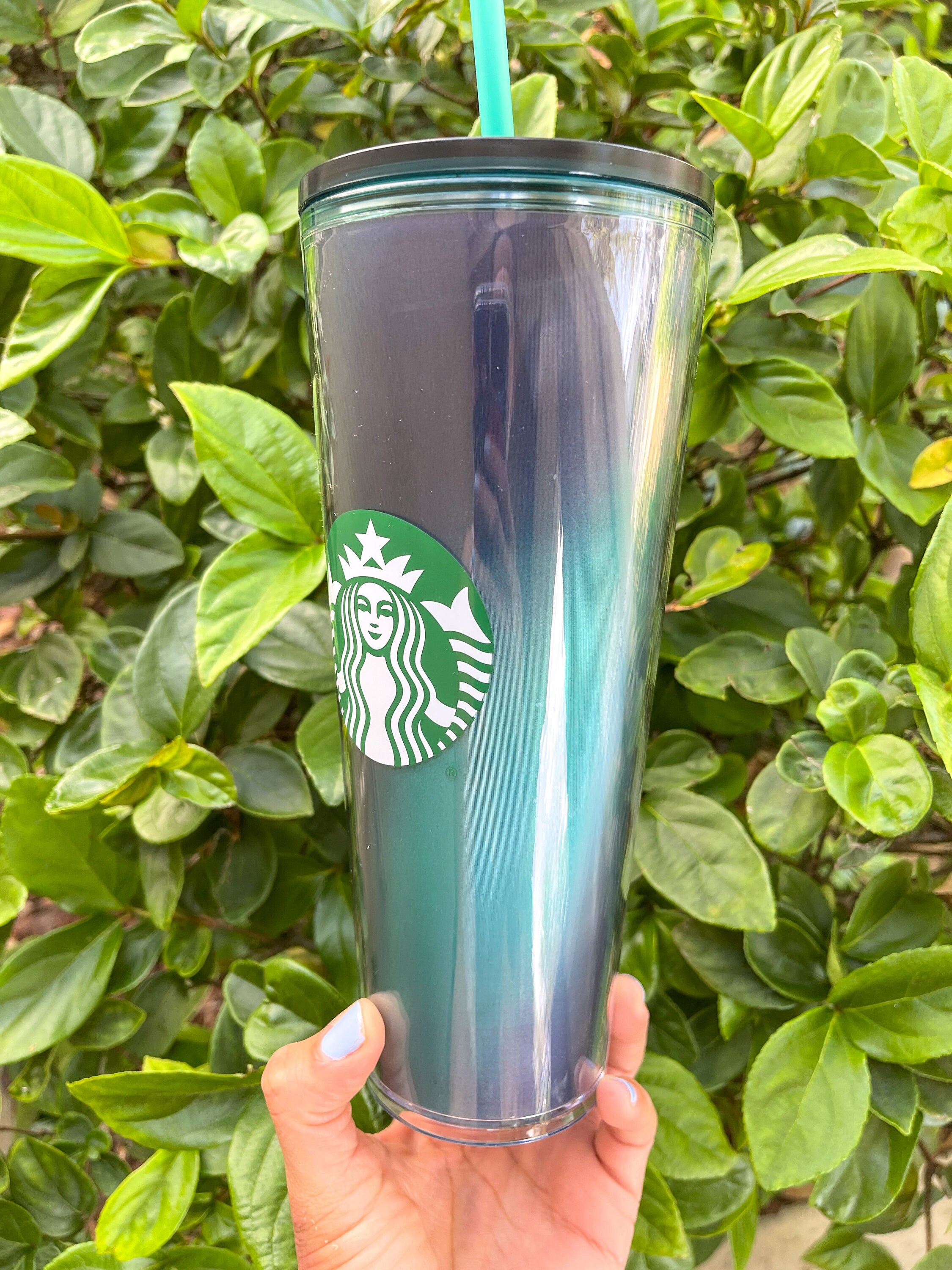 Starbucks Teal Gradient Plastic Cold cup 24oz Starbucks Teal Etsy