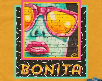 90s Inspiration bright colored Tshirt, Bonita shirt