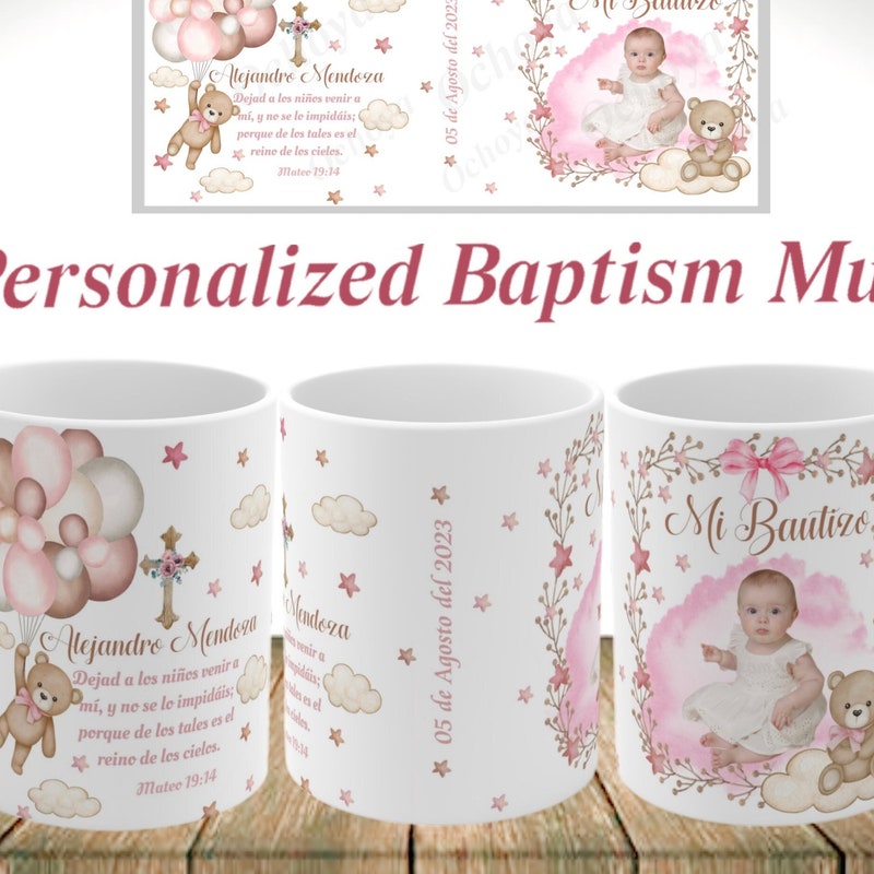 Recuerdos De Bautizo Para Niña Set 12 Tazas Café 11Oz, Recuerdos De Bautizo Para Niña,Recuerdos Para Bautizo De Niña, Recuerdos Para Bautizo Personalizados, Recuerdos Para Bautizo Elegantes - Foto 9