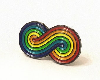 Broche arc-en-ciel infinity