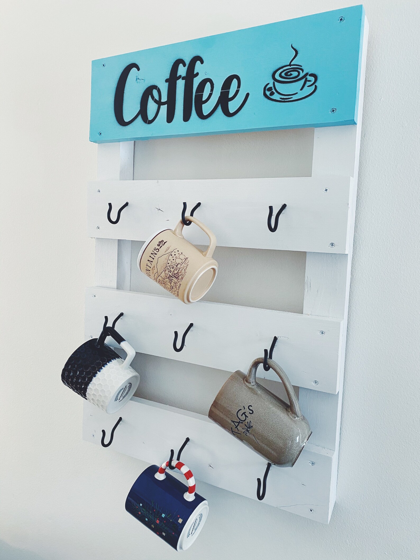 9 Hook Coffee Mug Rack Etsy