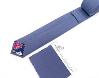 Steel Blue Tie /  blue Necktie / Bow Tie / Suspenders / Pocket Square / Kids necktie / Kids bow tie