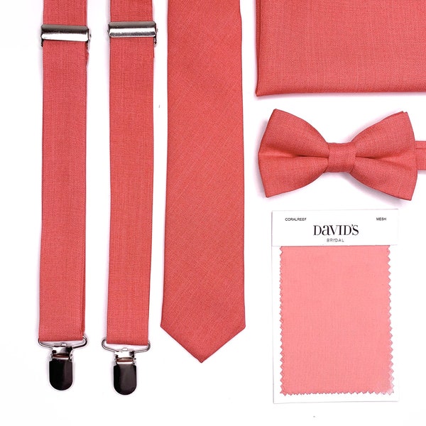 Coral Reef NeckTie /  tie / Bow Tie / Suspenders / Pocket Square / Kids necktie / Kids bow tie