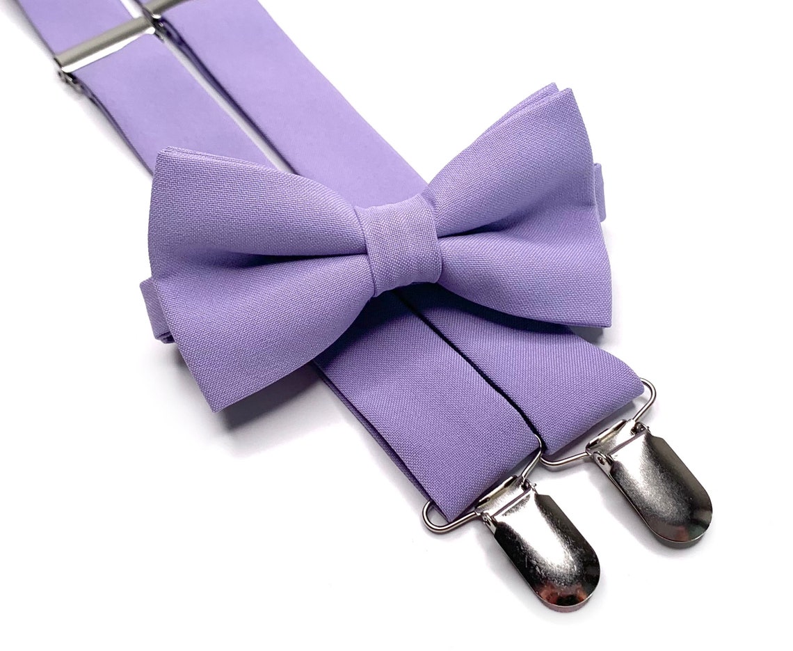 IRIS NeckTie / Lilac Lavender tie / Bow Tie / Suspenders / Etsy