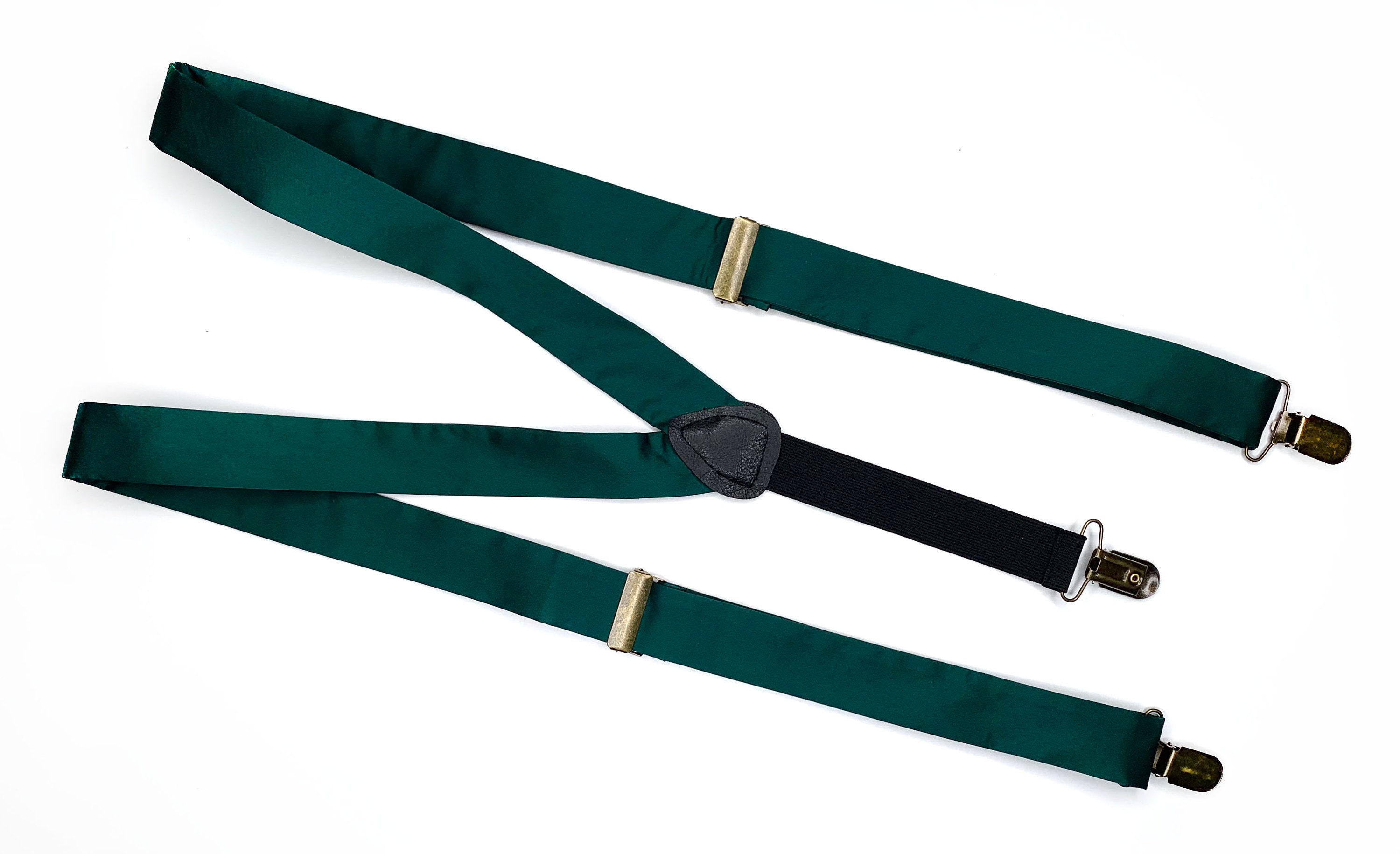 SILK GEM Necktie / Green Solid Tie Bow Tie / Suspender / Pocket Square ...
