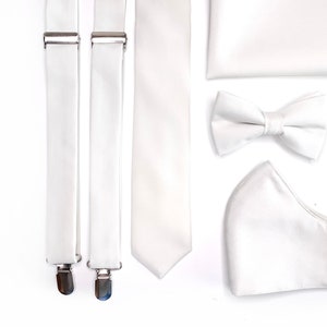 White Tie / Solid Necktie / Bow Tie / Suspenders / Pocket Square / Kids necktie / Kids bow tie