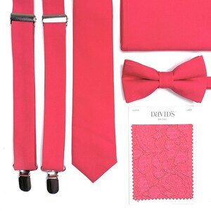 Guava NeckTie / David&#39;s Bridal Guava tie / Bow Tie / Suspenders / Pocket Square / Kids necktie / Kids bow tie