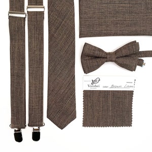 BROWN NeckTie / Solid Dark Brown tie / Bow Tie / Suspenders / Pocket Square / Kids necktie / Kids bow tie