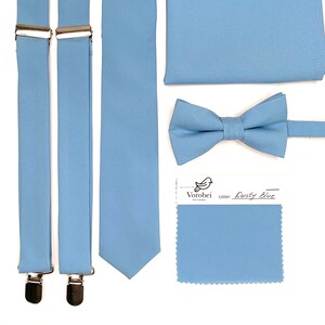 Dusty Blue NeckTie / Dusty blue Tie / Bow Tie / Suspenders / Pocket Square / Kids necktie / Kids bow tie / Groomsmen ties / Wedding tie