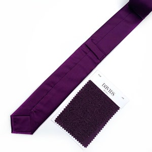 Pruimenkleurige zijdestropdas / donkerpaarse stropdas / effen stropdas vlinderdas / bretels / pochet / kinderstropdas / stropdassen bruidsjonkers / stropdas bruiloft