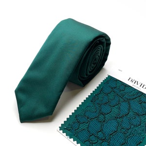 SILK GEM Necktie / Green Solid Tie Bow Tie / Suspender / Pocket square / Kids Tie / Face Mask