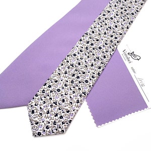 White Floral NeckTie IRIS Flowers / Bow Tie / Suspenders / Pocket Square / Kids necktie / Kids bow tie