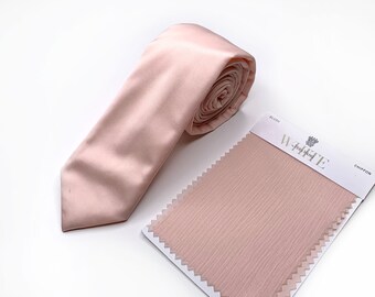 SILK Blush Necktie / Dusty Pink Ties / Bow Tie / Suspenders / Pocket square / Kids Tie / Groomsmen ties / Wedding tie