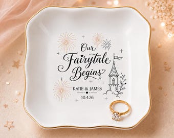 Engagement Ring Dish Custom Ring Dish Personalized Gift for Newly Engaged or Customizable Bridal Gift