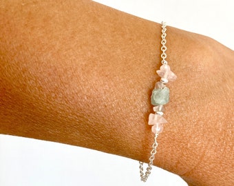 Fertility Bracelet Fertility Gift Pregnancy Bracelet Rose Quartz Jewelry Aquamarine Moonstone IVF Trying to Conceive Fertility Crystals