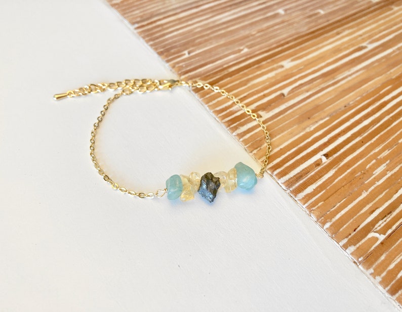 Prosperity Bracelet Abundance Bracelet Success Wealth Bracelet Dainty Gemstone Jewelry Citrine Pyrite Aventurine zdjęcie 4
