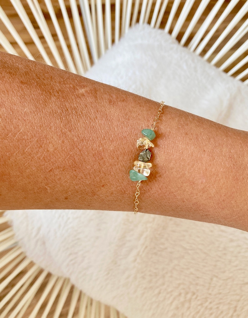 Prosperity Bracelet Abundance Bracelet Success Wealth Bracelet Dainty Gemstone Jewelry Citrine Pyrite Aventurine zdjęcie 2
