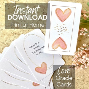 Love Oracle Deck, Printable Oracle, Romance Oracle Cards for Love Reading
