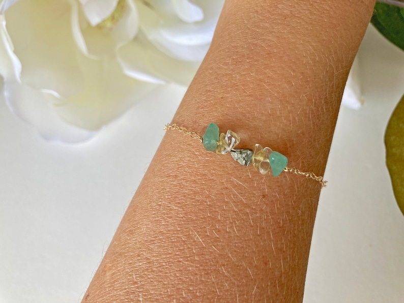 Prosperity Bracelet Abundance Bracelet Success Wealth Bracelet Dainty Gemstone Jewelry Citrine Pyrite Aventurine zdjęcie 5