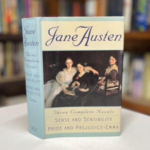 Jane Austen Three Complete Novels Pride and Prejudice, Sense and Sensibility,  Emma 1994 Hardcover Book with Dust Jacket (Barnes & Noble)