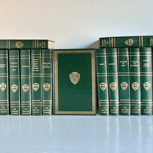 Harvard Classics Vintage 1969 & 1970 Green Deluxe Edition Sold Individually