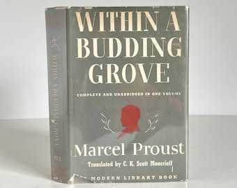 1951 Marcel Proust dentro de una biblioteca moderna vintage de Budding Grove #172 en sobrecubierta original