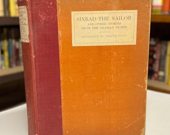Antique Sinbad the Sailor Book: Edmund Dulac Arabian Nights Illustrations