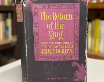 Rare Tolkien The Return of the King 1967 1st Printing Second Edition Hardcover Book in Original Dust Jacket with Fold Out Map