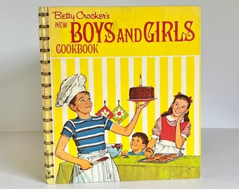 1973 Betty Crocker's New Boys and Girls Cook Book Illustrated Spiral Bound Hardcover 11th Printing Vintage Recipes