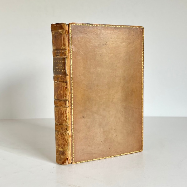 Rare 1800 First Edition Full Leather Gilt John Evans - A Tour Through Part of North Wales, in the Year 1798