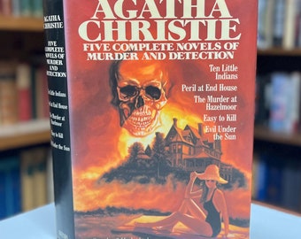 Agatha Christie: Five Complete Novels of Murder and Detection 1986 Hardcover Book in Original Dust Jacket Vintage Mystery Novel Omnibus