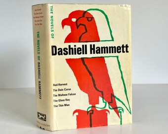 1965 Dashiell Hammett Novels Vintage Book Club Edition in Original Dust Jacket Red Harvest, Dain Curse, Maltese Falcon, Glass Key, Thin Man