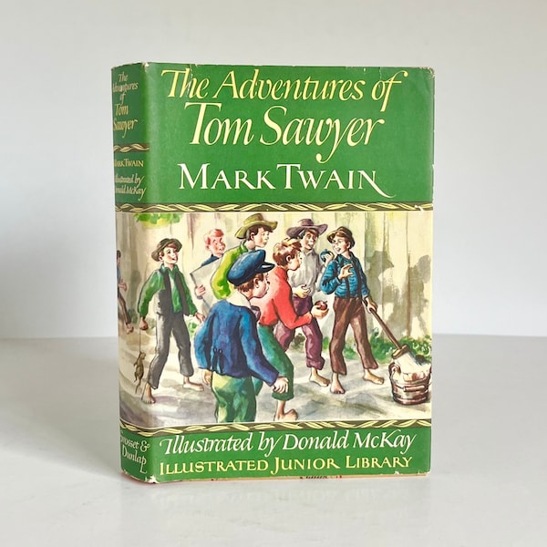 1978 Adventures of Tom Sawyer by Mark Twain Vintage Illustrated Junior Library in Original Dust Jacket