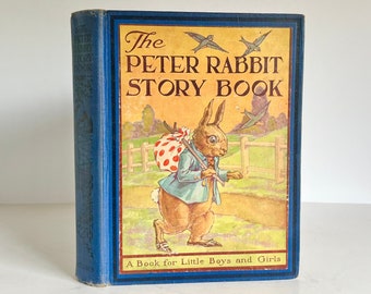 1924 Peter Rabbit Geschichtenbuch für kleine Jungen und Mädchen, farbig illustriertes antiquarisches Hardcover