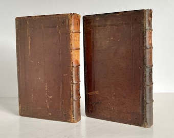 1846 Werke von George Herbert in Prose & Verse Antiquarisches Vollleder mit marmoriertem Vorsatzpapier Knappes Zweibändchen Set