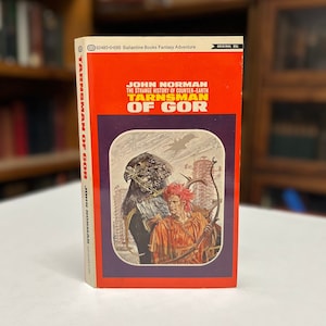 Tarnsman of Gor di John Norman, romanzo di fantascienza d&#39;epoca, copertina rossa Ballantine, copertina flessibile, 1971