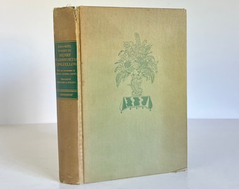 1947 Les poèmes préférés d'Henry Wadsworth Longfellow sont magnifiquement illustrés par Edward A. Wilson, dont Hiawatha, Evangeline et Miles Standish