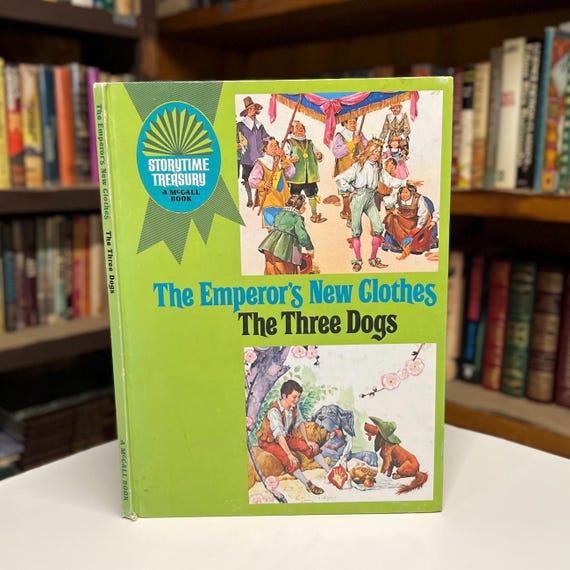 Folktales 1969 The Emperors New Clothes & The Three Dogs Beautifully Illustrated by Libico Maraja Vintage Hardcover Book Story Time Treasury
