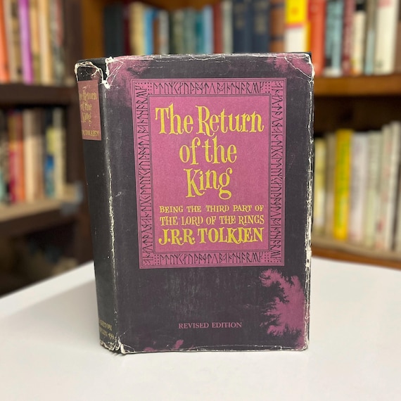 Rare Tolkien The Return of the King 1967 1st Printing Second Edition Hardcover Book in Original Dust Jacket with Fold Out Map