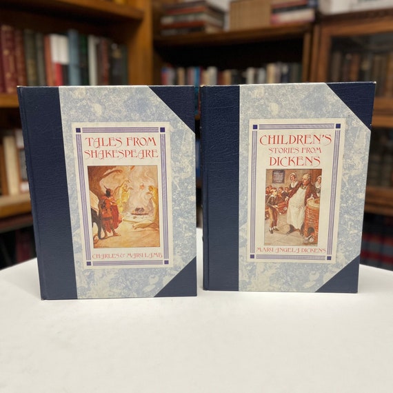 Tales from Shakespeare & Childrens Stories from Dickens 1986 First Printing Illustrated Hardcover Book Set