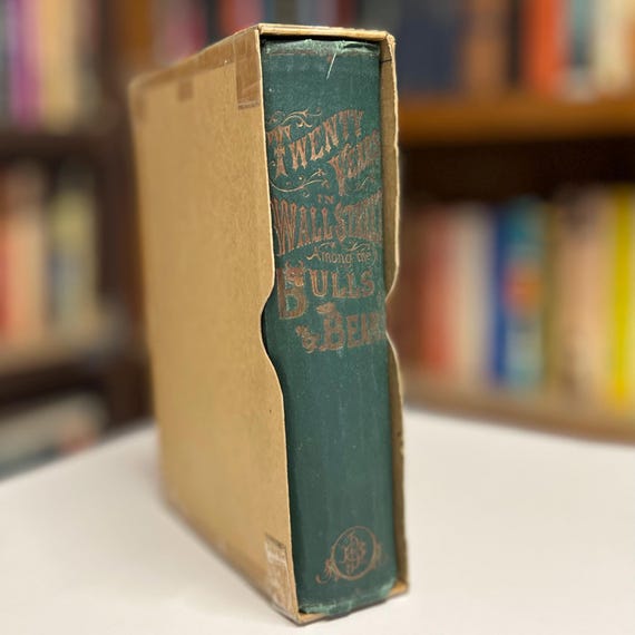 Rare 1871 Twenty Years among the Bulls & Bears in Wall Street by Matthew Hale Smith Antique Illustrated Hardcover Book in Slipcase