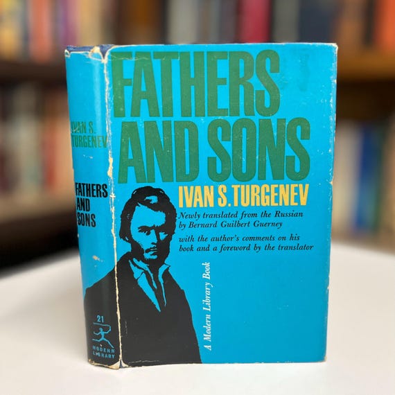 Modern Library #21 Fathers and Sons by Ivan Turgenev 1961 First Printing Hardcover Book in Original Dust Jacket