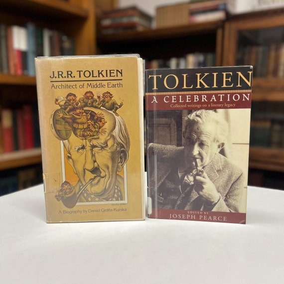 J.R.R. Tolkien Architect of Middle Earth Biography & Tolkien A Celebration: Collected Writings on a Literary Legacy Two Book Ex-Library Set