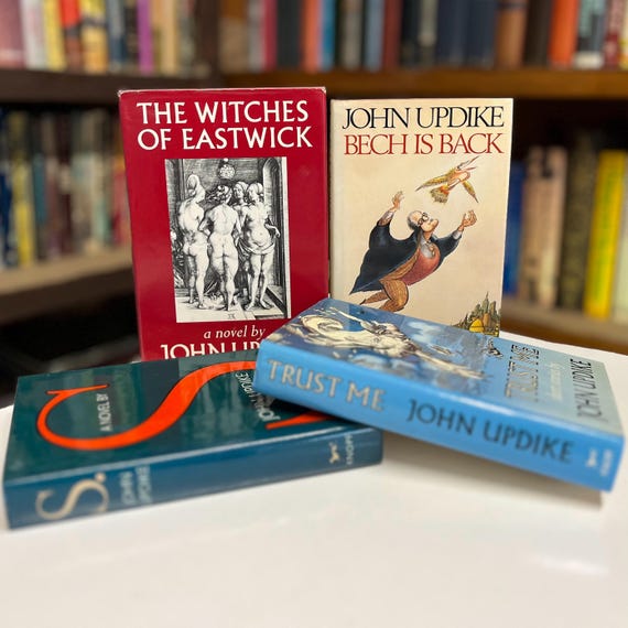 John Updike Vintage Book Lot Four Hardcover Books in Original Dust Jackets - The Witches of Eastwick, Trust Me, Bech is Back & S