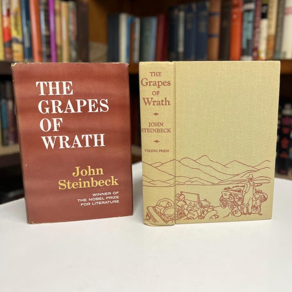 The Grapes of Wrath by John Steinbeck Vintage Book Club Edition Hardcover in Original Dust Jacket