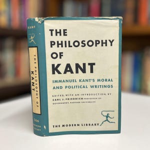 Modern Library #266 the Philosophy of Kant 1949 Hardcover Book in ...