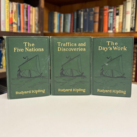 Rudyard Kipling Books First Authorized American Editions Antiquarian 1900 to 1909 Deckled Edges Gilt Sold Separately