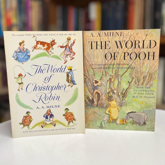 The World of Pooh & Christopher Robin by A.A. Milne 1957-58 Two Volume Winnie the Pooh Trade Paperback Set (Illustrated by E.H. Shepard)