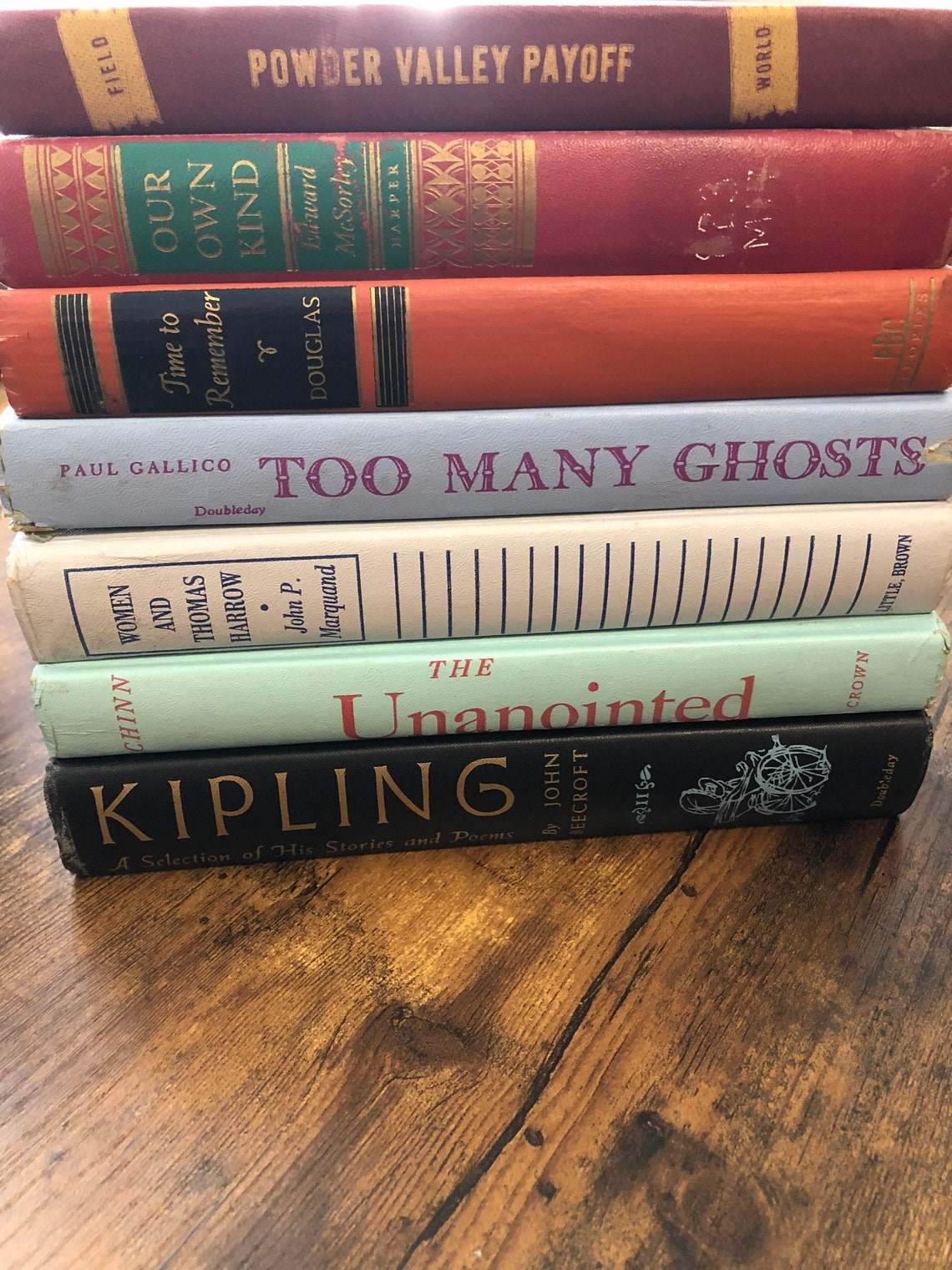 Seven Vintage Books bookshelf filler set Etsy